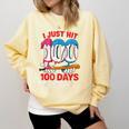 HUGvyn I Just Hit 100 Days Of School Baseball Ice Cream Boys Comfort Colors Sweatshirt Blue Spruce HUGvyn I Just Hit 100 Days Of School Baseball Ice Cream Boys Comfort Colors Sweatshirt Blue Spruce