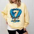 Ice Cream Baseball Glove 7th Birthday Edition Comfort Colors Sweatshirt Blue Spruce