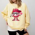 Ice Cream Drip Baseball Valentine's Day Spots Baseball Drip Comfort Colors Sweatshirt Blue Spruce