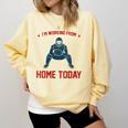 I'm Working From Home Today Baseball Lover Men Women Comfort Colors Sweatshirt Blue Spruce