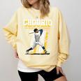 Jackson Chourio Milwaukee MLB Baseball Player MLBJCH201M Comfort Colors Sweatshirt Blue Spruce Jackson Chourio Milwaukee MLB Baseball Player MLBJCH201M Comfort Colors Sweatshirt Blue Spruce
