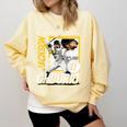 Jackson Chourio Milwaukee MLB Baseball Player MLBJCH203M Comfort Colors Sweatshirt Blue Spruce Jackson Chourio Milwaukee MLB Baseball Player MLBJCH203M Comfort Colors Sweatshirt Blue Spruce