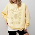 Just a Boy Who Loves Baseball Comfort Colors Sweatshirt Blue Spruce Just a Boy Who Loves Baseball Comfort Colors Sweatshirt Blue Spruce