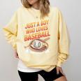Just A Boy Who Loves Baseball Player Kids Comfort Colors Sweatshirt Blue Spruce Just A Boy Who Loves Baseball Player Kids Comfort Colors Sweatshirt Blue Spruce