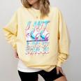 Kids 100 Days Of School 100th Day Baseball Ice Cream Drip Comfort Colors Sweatshirt Blue Spruce