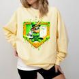 Leprechaun Baseball St Patricks Day Ice Cream Drip Men Boys Comfort Colors Sweatshirt Blue Spruce