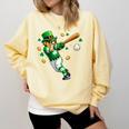 Leprechaun Play Baseball St Patrick's Day Men Kid Boys Comfort Colors Sweatshirt Blue Spruce Leprechaun Play Baseball St Patrick's Day Men Kid Boys Comfort Colors Sweatshirt Blue Spruce