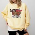 Loud Proud Mama Baseball Mom Comfort Colors Sweatshirt Blue Spruce