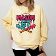 Mason 67 Ice Cream Drip Baseball Meme Graphics Comfort Colors Sweatshirt Blue Spruce