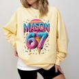 Mason 67 Meme Ice Cream Baseball Drip Comfort Colors Sweatshirt Blue Spruce