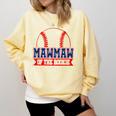 Mawmaw Rookie Of Year 1st Birthday Baseball Theme Matching Comfort Colors Sweatshirt Blue Spruce