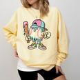 Melted Ice-Cream Baseball Mascot Pastel Pop Comfort Colors Sweatshirt Blue Spruce