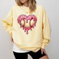 Melting Baseball Drip Heart Softball Player Lover Ice Cream Comfort Colors Sweatshirt Blue Spruce Melting Baseball Drip Heart Softball Player Lover Ice Cream Comfort Colors Sweatshirt Blue Spruce