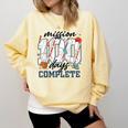 Mission 100 Days Complete Baseball 100th Day Of School Boys Comfort Colors Sweatshirt Blue Spruce