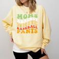 Moms Against Baseball Pants Retro Baseball Mom Comfort Colors Sweatshirt Blue Spruce