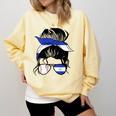 Nicaraguan Baseball Mom Nicaragua Flag Baseball Girl Comfort Colors Sweatshirt Blue Spruce