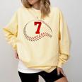 Number 7 Years Baseball 7TH Birthday Comfort Colors Sweatshirt Blue Spruce