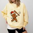 Oh Snap Gingerbreadman Baseball Christmas Men Boys Toddlers Comfort Colors Sweatshirt Blue Spruce
