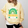 One Lucky Baseball Mom St Patricks Day Rainbow Mother Mama Comfort Colors Sweatshirt Blue Spruce