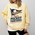 Pat's Pocket Pancakes Flag Baseball On Pancake Comfort Colors Sweatshirt Blue Spruce Pat's Pocket Pancakes Flag Baseball On Pancake Comfort Colors Sweatshirt Blue Spruce