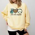 Peace Love Baseball Lover Motif For Women Pink Baseball Mom Comfort Colors Sweatshirt Blue Spruce Peace Love Baseball Lover Motif For Women Pink Baseball Mom Comfort Colors Sweatshirt Blue Spruce