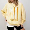 Pirates Baseball Fan Apparel For Sports Enthusiasts Comfort Colors Sweatshirt Blue Spruce