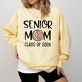 Proud Senior Baseball Mom Senior 2024 Class Leopard Game Day Comfort Colors Sweatshirt Blue Spruce