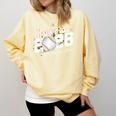 Proud Senior Grandma Class Of 2026 Baseball Graduate Leopard Comfort Colors Sweatshirt Blue Spruce