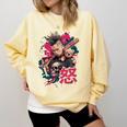 Punk Girl With Anger Kanji And Baseball Bat Comfort Colors Sweatshirt Blue Spruce Punk Girl With Anger Kanji And Baseball Bat Comfort Colors Sweatshirt Blue Spruce