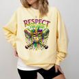 Respect The Drip Mardi Gras Baseball Ice Cream Boys Carnival Comfort Colors Sweatshirt Blue Spruce