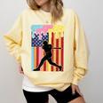 Retro Baseball Drip Boys Ice Cream Patriotic American Flag Comfort Colors Sweatshirt Blue Spruce