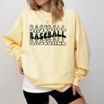 Retro Baseball Mama Groovy Baseball Mom Comfort Colors Sweatshirt Blue Spruce