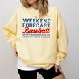 Retro Baseball Mom Mother's Day Weekend Forecast Baseball Comfort Colors Sweatshirt Blue Spruce Retro Baseball Mom Mother's Day Weekend Forecast Baseball Comfort Colors Sweatshirt Blue Spruce