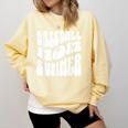 Retro Baseball Mom Summer Groovy Appreciation Comfort Colors Sweatshirt Blue Spruce