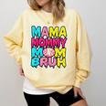 Retro Mama Mommy Mom Bruh Baseball Women Girls Comfort Colors Sweatshirt Blue Spruce Retro Mama Mommy Mom Bruh Baseball Women Girls Comfort Colors Sweatshirt Blue Spruce