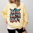 SEIS Siete Guey Baseball Drip Mexico Spanish 67 Slang Boys Comfort Colors Sweatshirt Blue Spruce SEIS Siete Guey Baseball Drip Mexico Spanish 67 Slang Boys Comfort Colors Sweatshirt Blue Spruce
