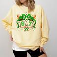 Six Seven 67 Meme Baseball Coquette Bow St Patrick's Day Comfort Colors Sweatshirt Blue Spruce