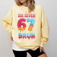 Six Seven Bruh 67 Ice Cream Drip Baseball For Men Women Kids Comfort Colors Sweatshirt Blue Spruce