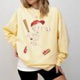 Skeleton Batting Baseball Halloween Boys Men Kids Comfort Colors Sweatshirt Blue Spruce