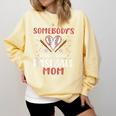 Somebody’s Loud Mouth Baseball Mom Comfort Colors Sweatshirt Blue Spruce