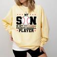 My Son Is My Favorite Baseball Player Baseball Mom Comfort Colors Sweatshirt Blue Spruce