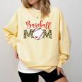 Sport Mom Leopard Mother's Day Baseball Mommy Mama Comfort Colors Sweatshirt Blue Spruce