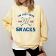 Spring 2024 Season Cute Baseball Mom Here For The Snacks Comfort Colors Sweatshirt Blue Spruce Spring 2024 Season Cute Baseball Mom Here For The Snacks Comfort Colors Sweatshirt Blue Spruce