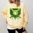 St Patrick's Day Baseball Boys Ice Cream Drip Youth Kids Comfort Colors Sweatshirt Blue Spruce