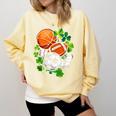 St Patricks Day Shamrock Basketball Baseball Football Soccer Comfort Colors Sweatshirt Blue Spruce