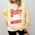 Stealing Hearts Like I Steal Bases Cute Baseball Valentine Comfort Colors Sweatshirt Blue Spruce Stealing Hearts Like I Steal Bases Cute Baseball Valentine Comfort Colors Sweatshirt Blue Spruce