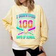 I Survived 100 Days Of School Baseball Drip Comfort Colors Sweatshirt Blue Spruce I Survived 100 Days Of School Baseball Drip Comfort Colors Sweatshirt Blue Spruce