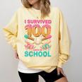 I Survived 100 Days Of School Baseball Ice Cream Drip Comfort Colors Sweatshirt Blue Spruce I Survived 100 Days Of School Baseball Ice Cream Drip Comfort Colors Sweatshirt Blue Spruce