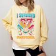 I Survived 67 Days Of School Baseball Drip Six Seven Meme Comfort Colors Sweatshirt Blue Spruce