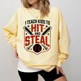 I Teach Kids To Hit And Steal Baseball Softball Coach Premium Tri-Blend Comfort Colors Sweatshirt Blue Spruce I Teach Kids To Hit And Steal Baseball Softball Coach Premium Tri-Blend Comfort Colors Sweatshirt Blue Spruce